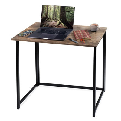 House of Home Folding Computer Desk Wooden Foldable Work Table Laptop Office PC Space Saving