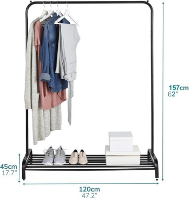 House of Home Freestanding Clothes Rail Heavy Duty with Shoe Rack Storage Adjustable Feet Easy Build