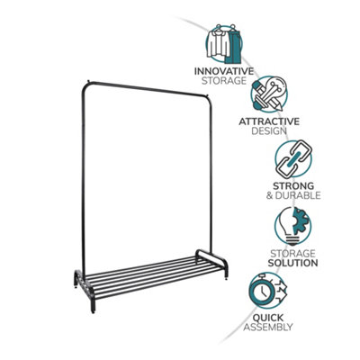 House of Home Freestanding Clothes Rail Heavy Duty with Shoe Rack