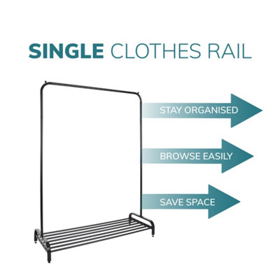 House of Home Freestanding Clothes Rail Heavy Duty with Shoe Rack - 4