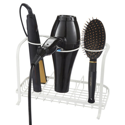 House of Home Freestanding Hair Dryer & Straighteners Holder Storage Stand Cable Tidy in Cream - 3