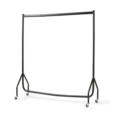 House of Home Heavy Duty Black Metal 4ft Long x 5ft Tall Quality Clothes Rail Stand - 3