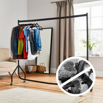 House of Home Heavy Duty Black Metal 5ft Long x 5ft Tall Quality Clothes Rail - 7