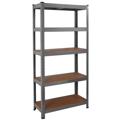 House of Home Heavy Duty Garage 5 Shelving Unit  Shelves  Grey  70 x 30 x 150 (cm)