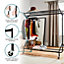 House of Home Heavy Duty Metal Clothes Rail on Wheels - 1 Tier Wardrobe & Shoe Rack Storage & Organiser - Black, 5ft x 5ft