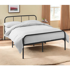 House of Home King Size Bed Frame Metal with Large Under-Bed Storage Space, Reinforced Bars, and Easy Assembly