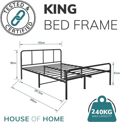 Reinforced king deals size bed frame