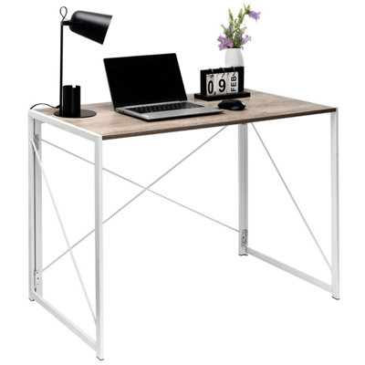 House of Home Multifunction Folding Desk Portable Compact Computer Table In White 100cm