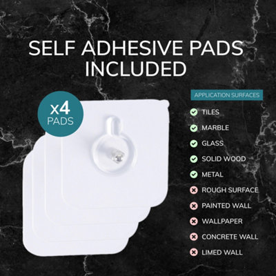 House of Home Self Adhesive 2 Tier Aluminium Shower Caddy with Bottom Hooks - 7