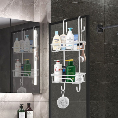 Shower caddy over glass door sale