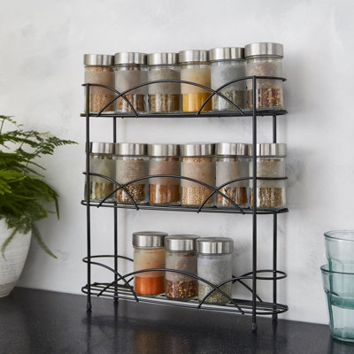 House of Home Spice Rack 3 Tier Herb Shelf Jar Organiser Free Standing ...