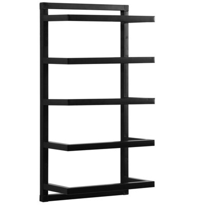 House of Home Towel Holder Rack Bathroom 5 Tier Storage Rack Wall Mounted Quality Black Finish - 6