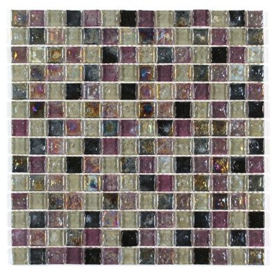 House of Mosaics Vodka glass mosaic tile - grey hues