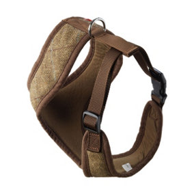 House Of Paws Memory Foam Tweed Dog Harness Brown (M)