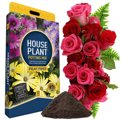 House Plant Potting Mix Compost 30 Litres (3 x 10 Litres) Perfect For Indoor House Plants With Seaweed Extract