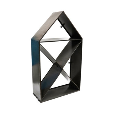 House Sculptural Log Storage Natural Black H125cm W70cm