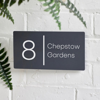 House Sign Door Number Plaque Modern Contemporary