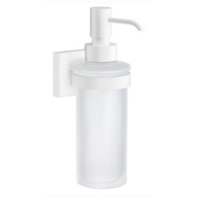 HOUSE - Soap Dispenser, White Holder/Frosted glass, Height 180 mm