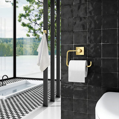 HOUSE - Toilet Roll Holder in Polished Brass.
