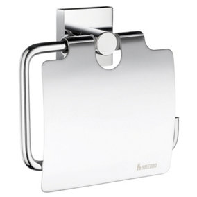 HOUSE - Toilet Roll Holder with Cover in Polished Chrome
