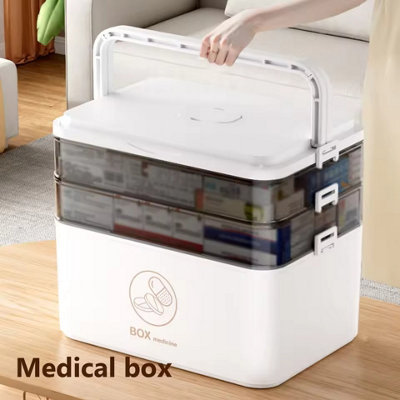 Household Large Capacity Medicine Box Portable First Aid Medical Kit