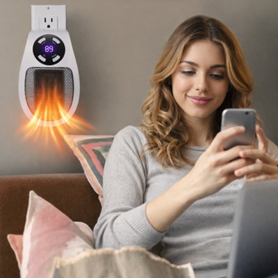 Household Mini Fan Heater - Plug Integrated