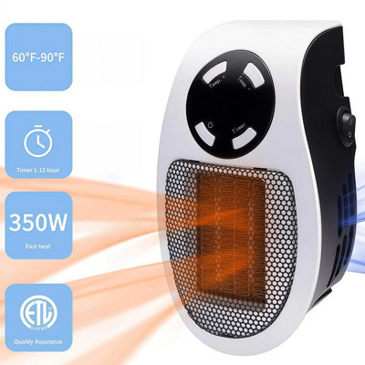 Household Mini Fan Heater - Plug Integrated
