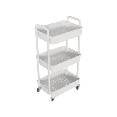 Household trolley rack multi layer floor standing mobile snack cart ...