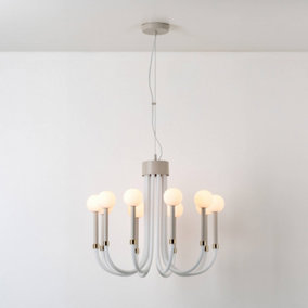 houseof 10 Light Glass Arms Chandelier - Sand Off-White