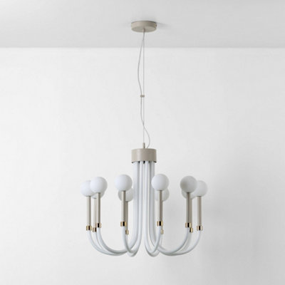 houseof 10 Light Glass Arms Chandelier - Sand Off-White