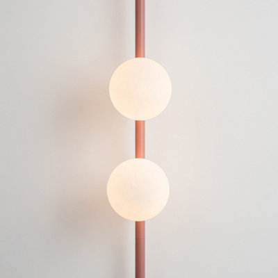 houseof Bar Frosted Opal Ball Shade Plug In Wall Light - Pink
