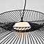 houseof Brass Metal Cage and Frosted Glass Ball Shade Pendant Ceiling Light - Charcoal Grey and Black