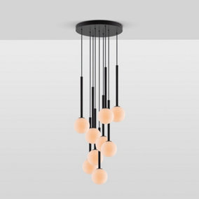 houseof Frosted Shade Opal Ball Cluster Ceiling Light - Charcoal Grey Black