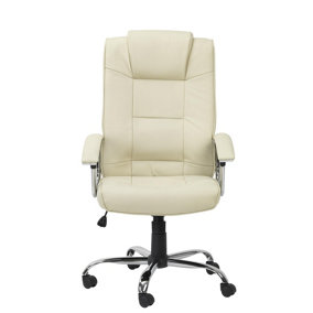 Houston office chair with high back in leather cream