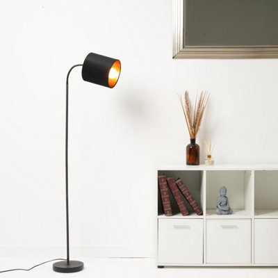 Hove Floor Lamp with Black Shade