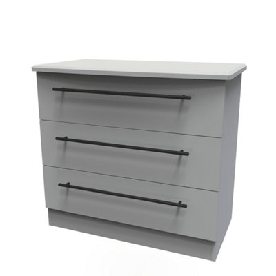 Howard 3 Drawer Chest in Dusk Grey (Ready Assembled)