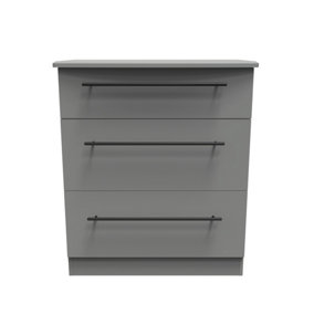 Howard 3 Drawer Deep Chest in Dusk Grey (Ready Assembled)