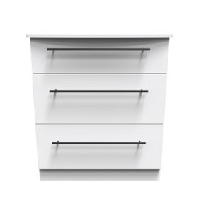 Howard 3 Drawer Deep Chest in White Ash (Ready Assembled)