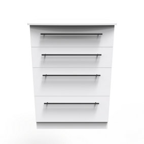 Howard 4 Drawer Deep Chest in White Ash (Ready Assembled)