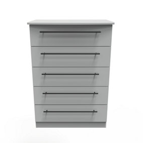 Howard 5 Drawer Chest in Dusk Grey (Ready Assembled)