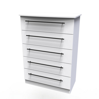 Howard 5 Drawer Chest in White Ash (Ready Assembled)
