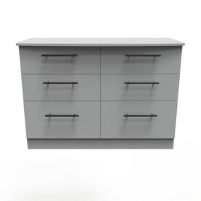 Howard 6 Drawer Wide Chest in Dusk Grey (Ready Assembled)