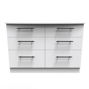 Howard 6 Drawer Wide Chest in White Ash (Ready Assembled)