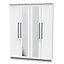 Howard Tall 4 Door 2 Centre Mirrors in White Ash (Ready Assembled)