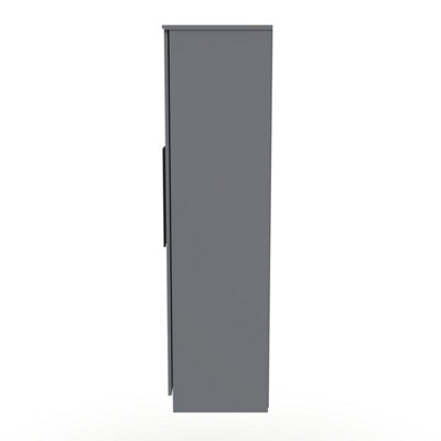 Howard Tall 6 Door 2 Drawer 2 Mirror Wardrobe in Dusk Grey (Ready Assembled)