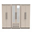 Howard Tall 6 Door 2 Drawer 2 Mirror Wardrobe in Kashmir Matt (Ready Assembled)