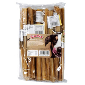 HOWLERS Natural Rawhide Dog Chews Treats Rolls Extra Long 25 cm Pack of 20