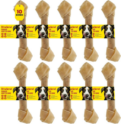 Howlers Rawhide Dog Chews Treat Knotted Bone Pack of 10 20cm Chews Price Comparisons | Compare The Build