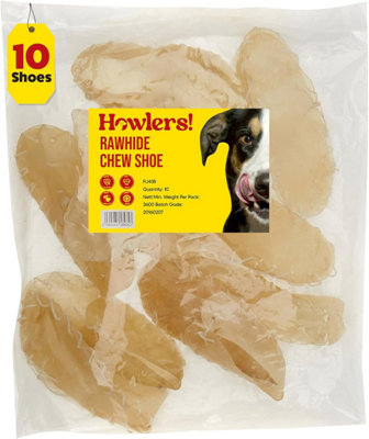 Howlers Rawhide Dog Chews Treats Shoe Treat Large 10 Pack 8