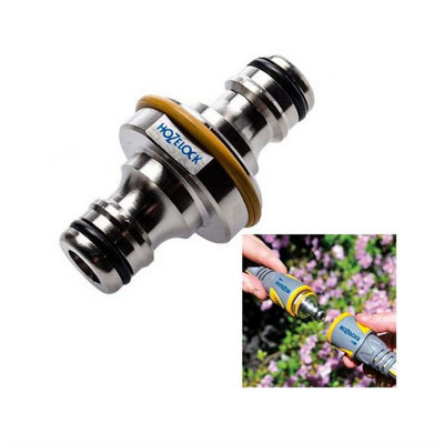 Hozelock 2044 Pro Metal Double Ended Male Garden Hose Pipe End Connector